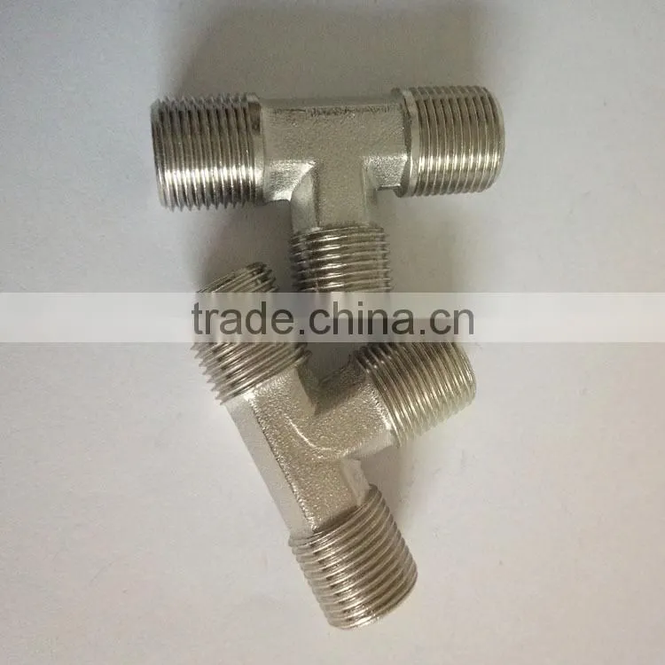 BSP,NPT male and female ,forged T-type brass connector,manifold connectors 1/4 1/2