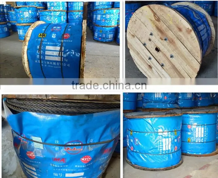 6x19S ungalvanized steel wire rope for ordinary use