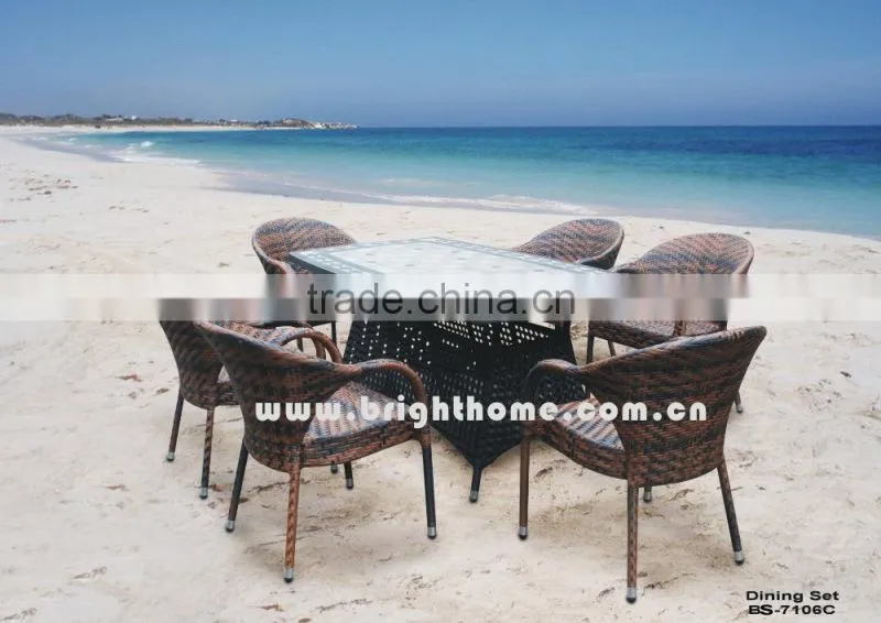 Outdoor PE Rattan Dining Set for Outdoor with 4 Chairs SGS
