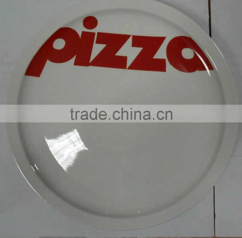 10"Round Shape Ceramic Pizza Plate with Customized Designs