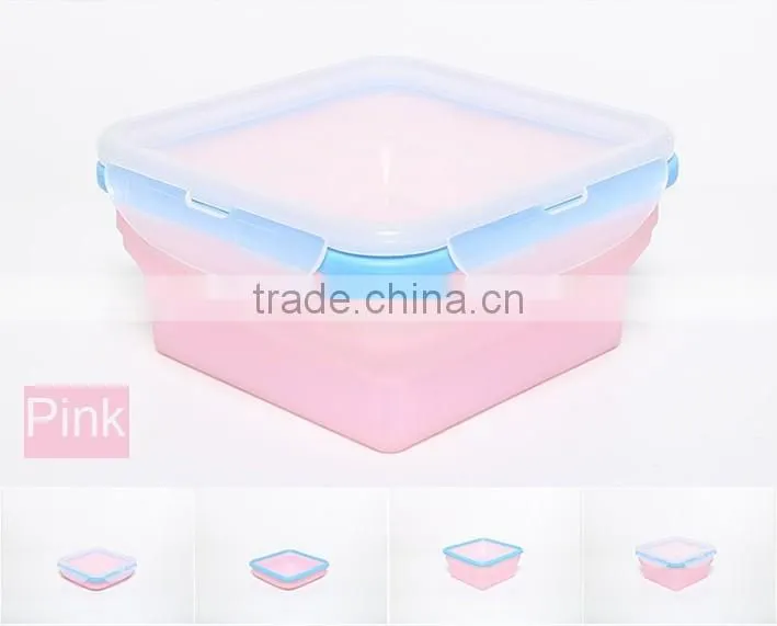 Small Microwave Safe Collapsible Salad Containers Silcone Lunch Box