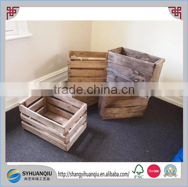 Shabby Chic And Reclaimed Wood Material Wooden Apple Crate For Sale-cn