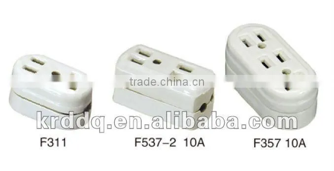 ceramic 3 way socket outlet F357
