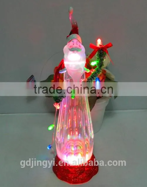 LED color changing Xmas decorations plastic Santa Claus hold led string lights