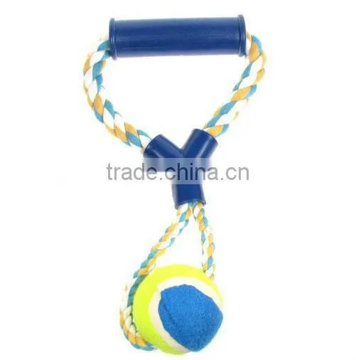 Interactive Dog Toy Tugger & Chew Tennis Ball Rope