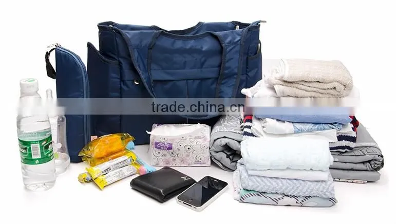Folding 3pcs set nylon diaper bag for baby