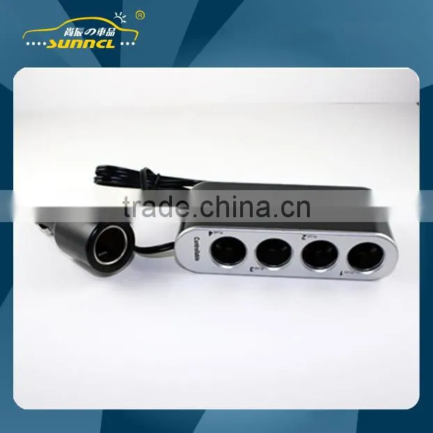 3 Way 1 A USB Car Cigarette Lighter Adapter Socket with Switch for iPhone , Tablet , Samsung