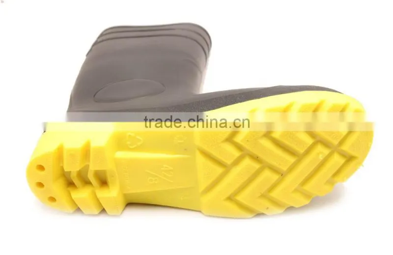 steel toe cap steel plate midsole protective PVC safety rain boots