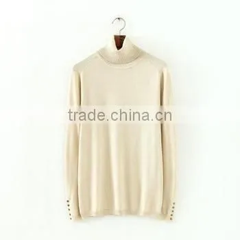 woolen sweater designs for ladies,choker high collar sweater or women with cotton , colorful knitted sweater