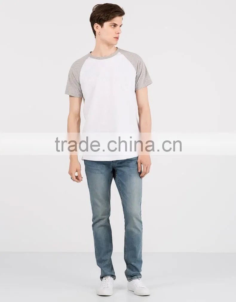100% Cotton t-Shirt blank t shirts slim fit plain men tee black t-shirt
