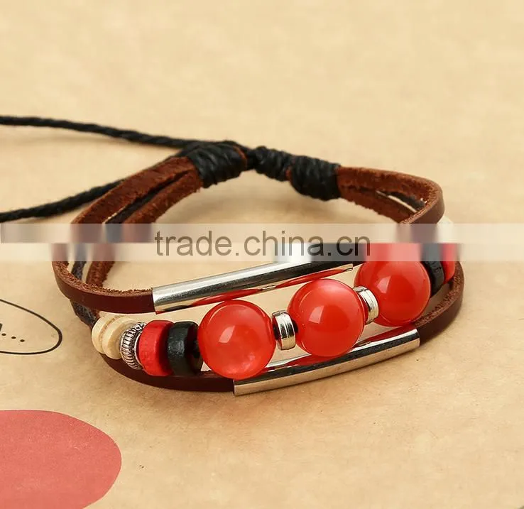Wholesale fashion bead braid Girls hand bracelet