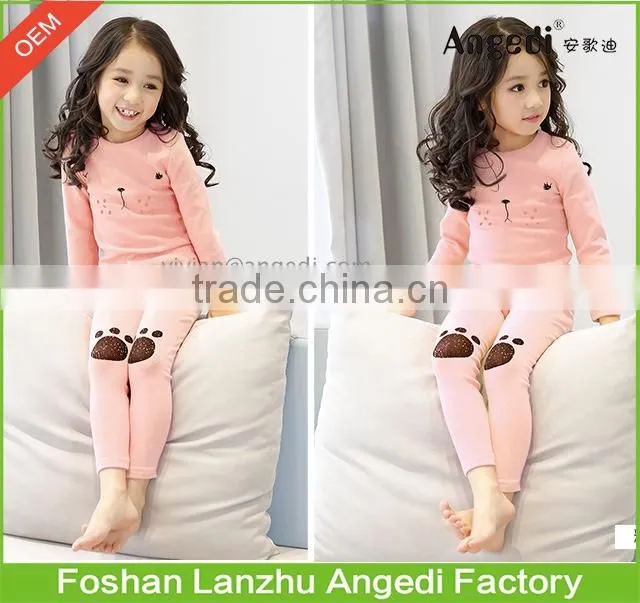 Kids wear Girls clothing lovely cotton pajamas cute designed soft night wear 2-14 year