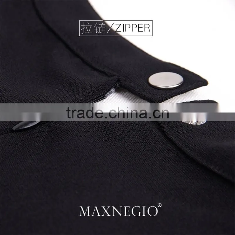 MaxNegio Brand Wholesale Fashion Chiffon 2016 Latest Design Jewel Neck Party Jumpsuit for Ladies