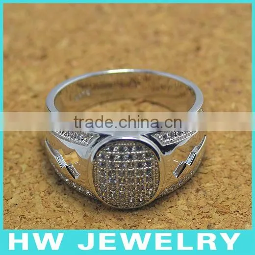 Micro Pave Jewelry & 925 Silver Ring with Micro Pave CZ Stones