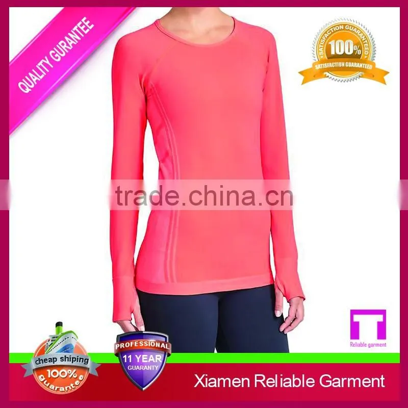 Blank purple wholesale long sleeve women dry fit sport t shirts