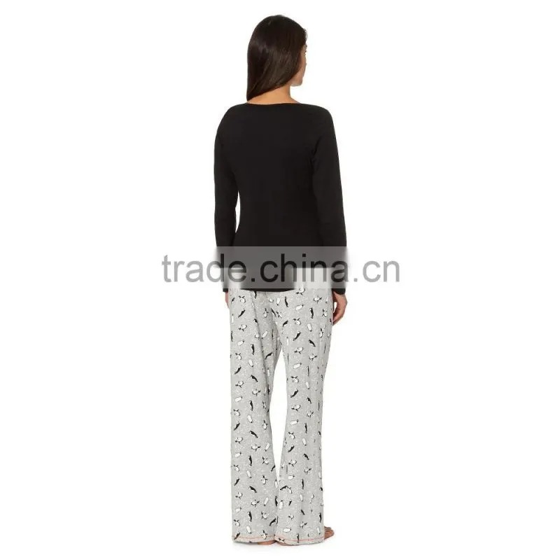 Black penguin pyjama set