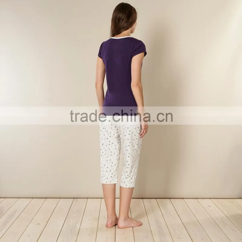 women Purple floral pyjama set wholesale