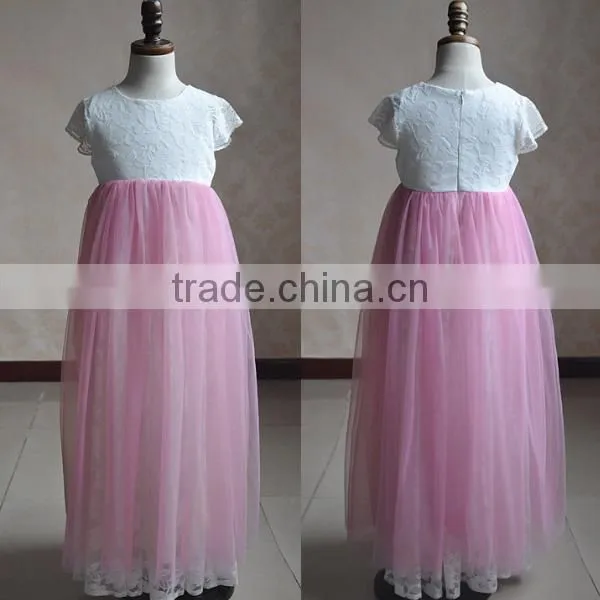 Baby Girls Pink Tulle Dress Floral Girls Long Dress