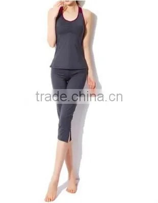 Red Woman Jogging Shirts Body Building Sport Wear Aerobics Pant Suit