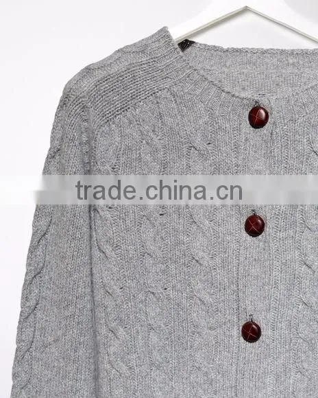 New Design Woolen Knitted Women Sweater Cardigan