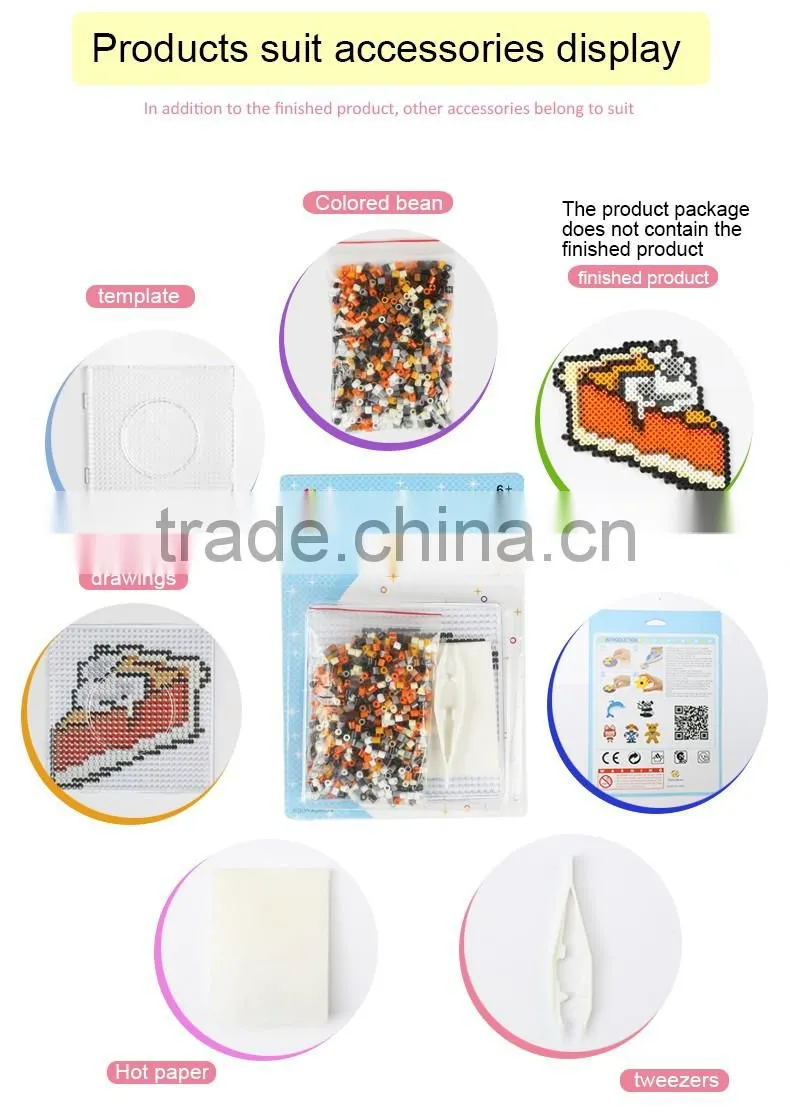 Diyfashion 5mm hama perler fuse beads the Pumpikin pie set with puzzle iron paper and twezzer hama beads toys for kids 18023