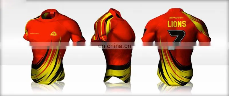 Manufacture breathable customized rugby jersey with sublimation