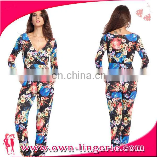 Sexy Rompers light blue Women sexy deep V-neck jumpsuits newest style jumpsuit