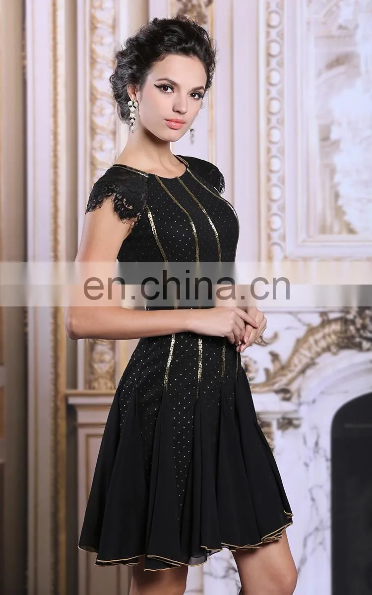 Fantasy fashion slim black dress