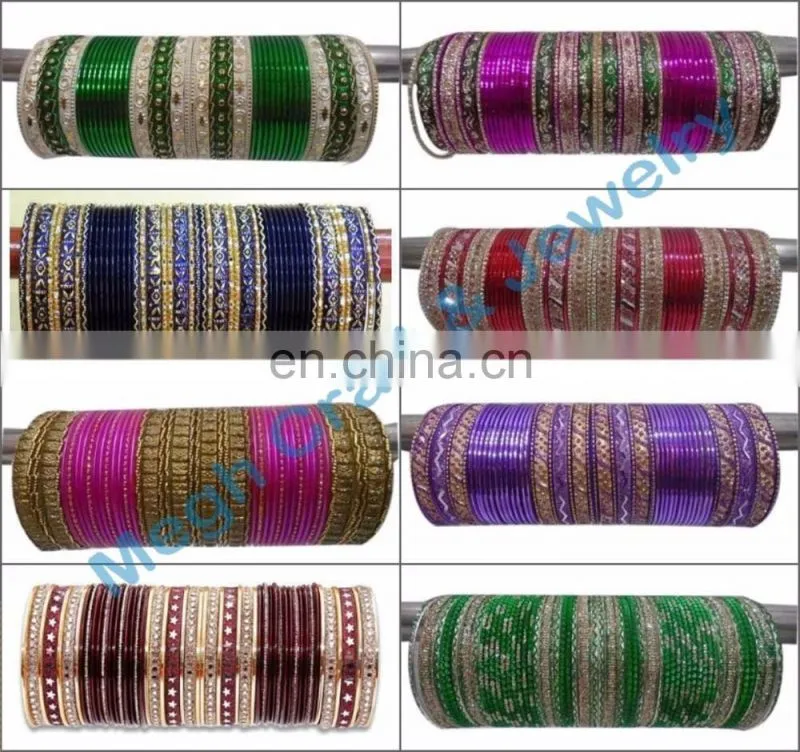 One gram gold plated bangle set - South india gold plated kada set - Wedding wear bangles - Wholesale traditional bangle