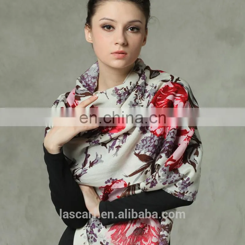 colorful flower Australia pure wool scarf