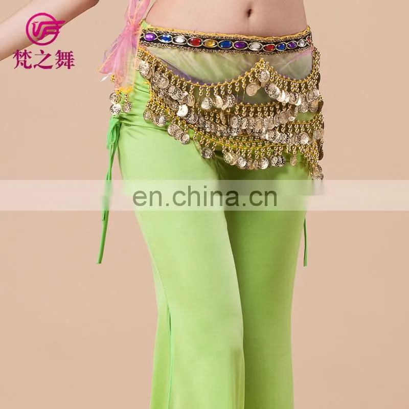 High quality Organza gold coin belly dance hip scarf with gradient color Y-2053#