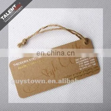 High Quality Spot UV printed Kraft paper hang tag for garments