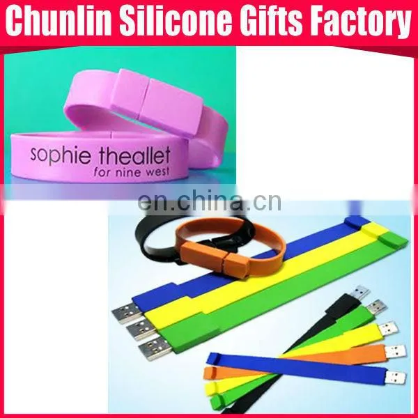 The Newest USB Flash Silicone Bracelet With Imprint Logo as companies gifts ,