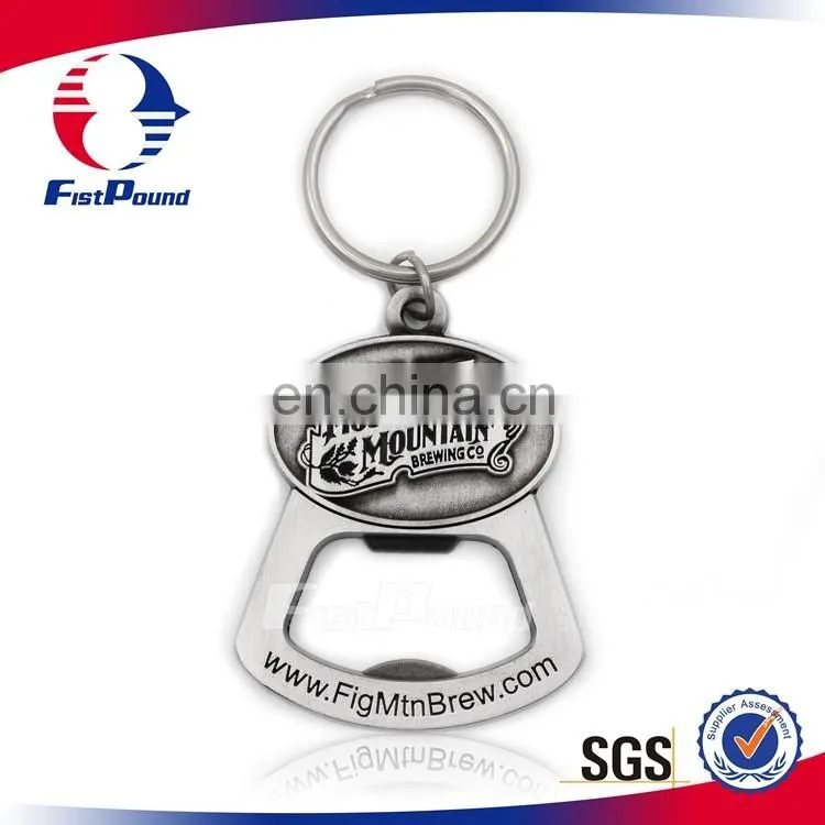 Bottle Opener Keychain With Antique Color Filling