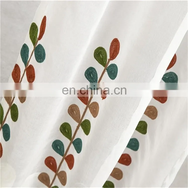 Professional china flower sheer window curtain 2015 with best quality and low price