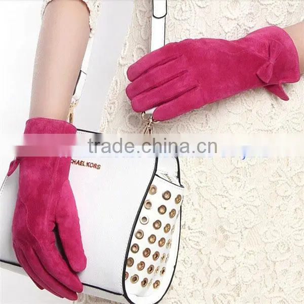 2016 Suede Ladies Thin Sexy Leather Gloves Made in China