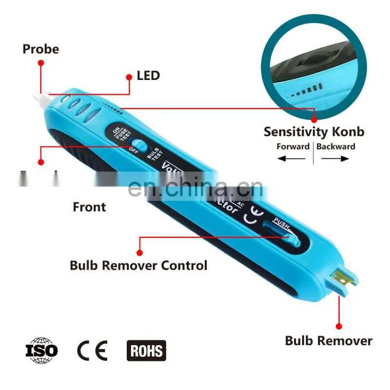 Allosun GK13 Non-Contact AC VOLTAGE DETECTOR Tester Christmas Light Bulb Tester & Fuse Inspector 12-600 V AC Light Fuse Check