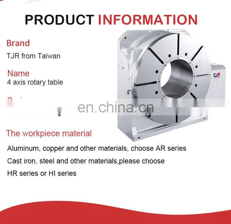 High value metal working hydraulic tjr rotary table 4th axis index rotary table for cnc milling machines