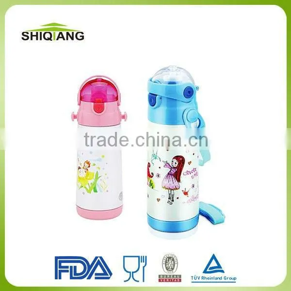 Children straps thermos bottle with various spray painting,BL-1043