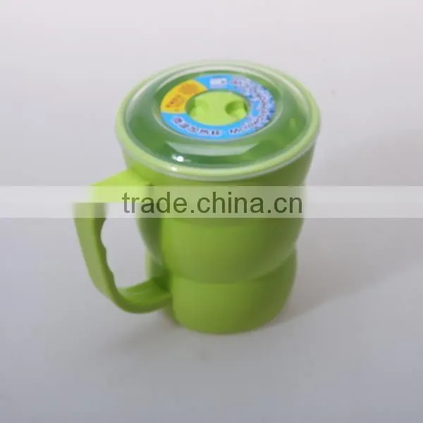 hot sale microwave pp plastic soup mug with handle and lid