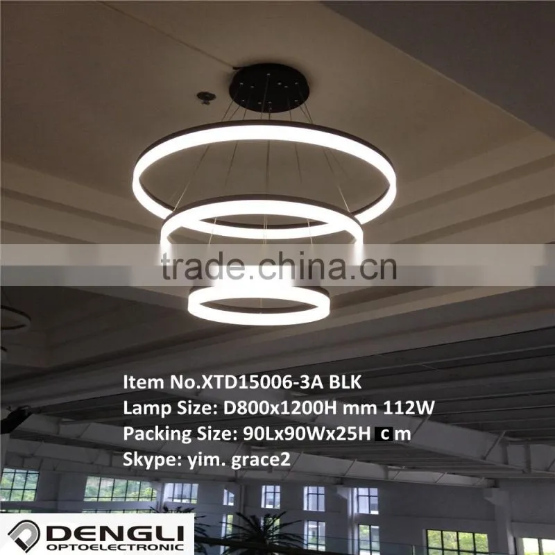 Modern hanging circle LED pendant light for hotel home coffee shop
