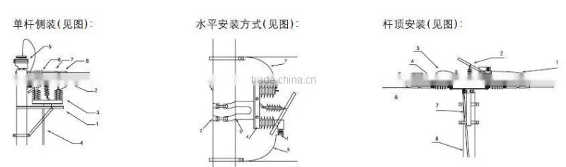 ZW20-12 Outdoor high voltage pole-mounted 11KV vacuum circuit breaker
