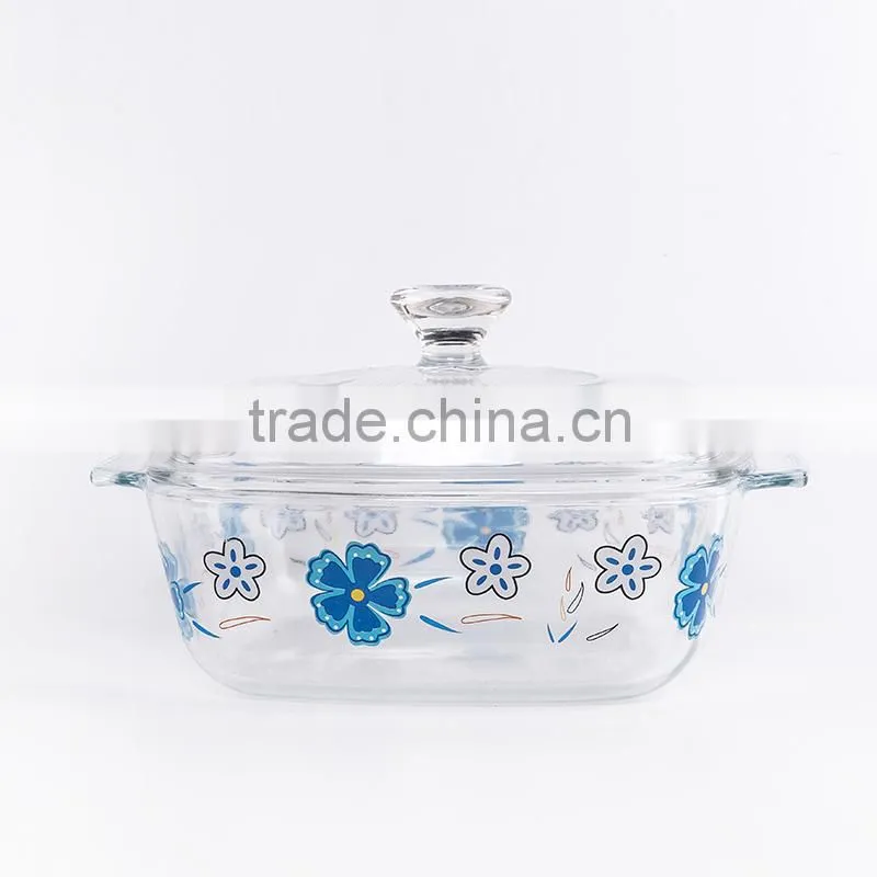 Hot selling factory direct manufacture glass plate /decal pyrex glass food dish