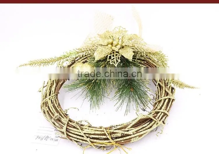 Glitter Christmas Garland Pine Flower Xmas Tree Decorations Party Ornaments Artificial Wholesale Suppliers