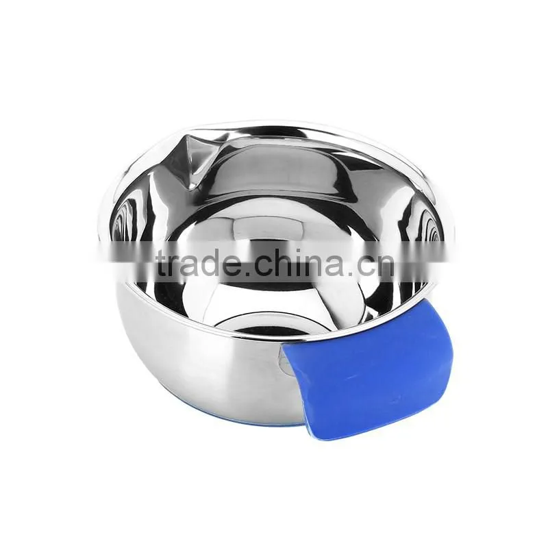 silicone bottom deep mixing salad bowl steel with silicon handle