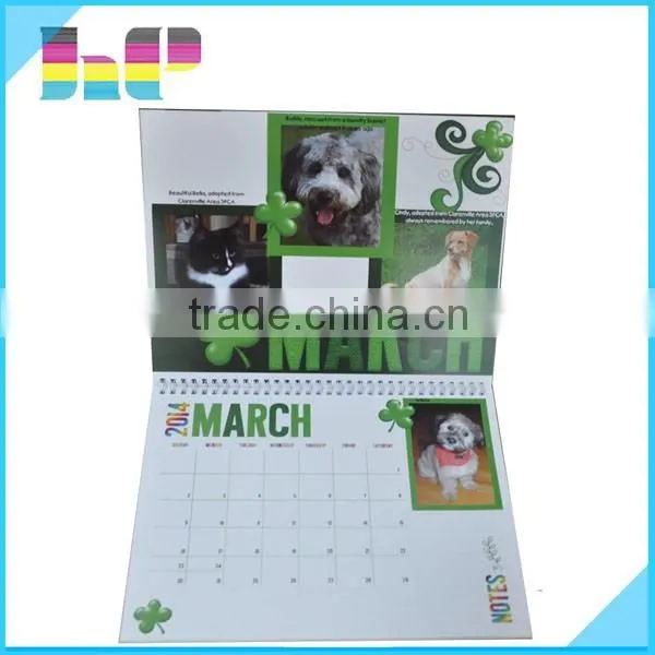 spiral bound calendar fancy design and best printing of table calendar