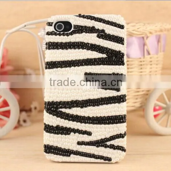 Hand Made Good Diamond Zebra Case for iPhone 5 5s 4G Case