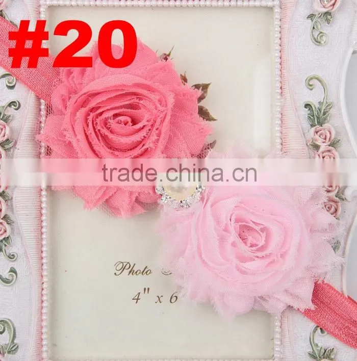 manufactory wholesale baby hair band flower rough selvedge children hair accessory with pear