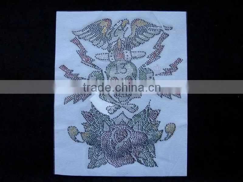 Latest fashion hot fix rhinestone transfer motif