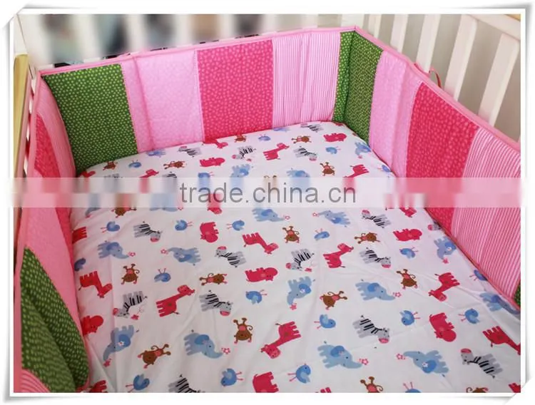 pink animals baby fitted bed skirt from professional manufacturer